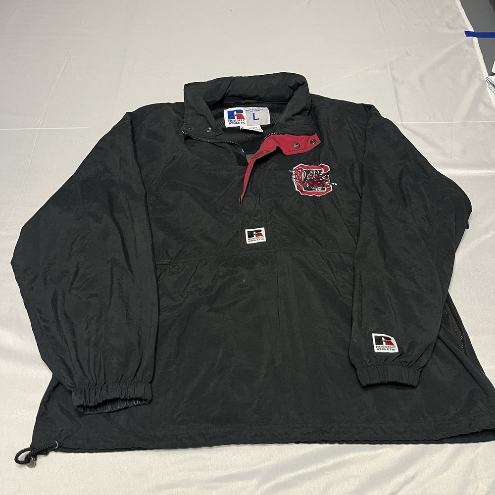Vintage Carolina Gamecocks Windbreaker Anorak Jacket Size L Russell Athletic
